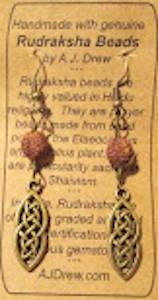 Rudraksha & Knot Work Earrings