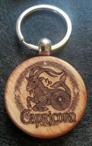 Zodiac Keychain (round wood)