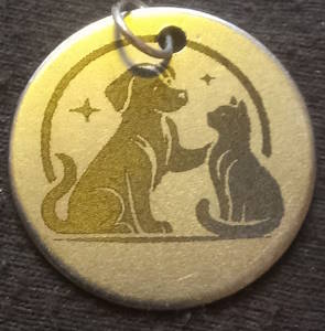 Dog and Cats (25mm / 1 inch silvertone)