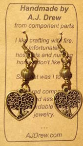 Heart Tree Earings