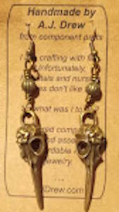 Raven Skull Earrings