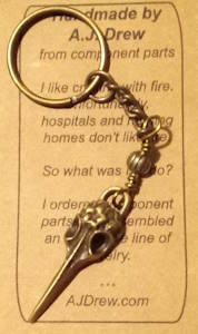 Raven's Skull Keychain