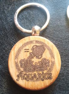 Zodiac Keychain (round wood)