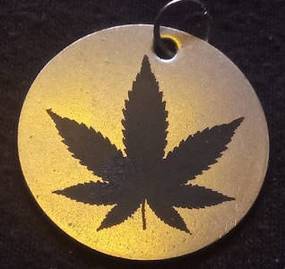 Cannabis Leaf (1" silver-tone)