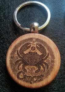Zodiac Keychain (round wood)