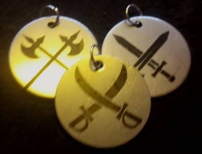 Cross Blades (25mm / 1 inch silvertone)