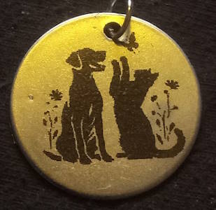 Dog and Cats (25mm / 1 inch silvertone)