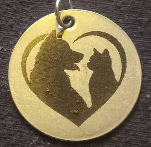 Dog and Cats (25mm / 1 inch silvertone)