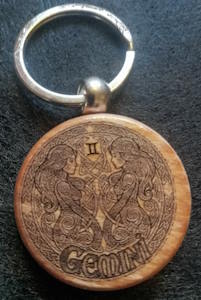 Zodiac Keychain (round wood)