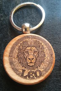 Zodiac Keychain (round wood)