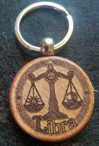 Zodiac Keychain (round wood)