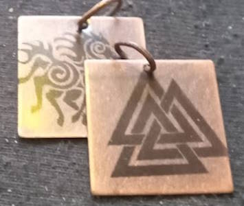 Norse / Viking pendants (antiqued red copper)