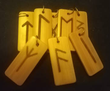 Elder Futhark Wood Pendants