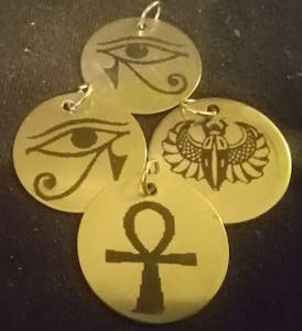 Egyptian Pendants  (25 mm silvertone)
