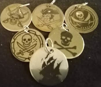 Pirate Pendants (25 mm silvertone)