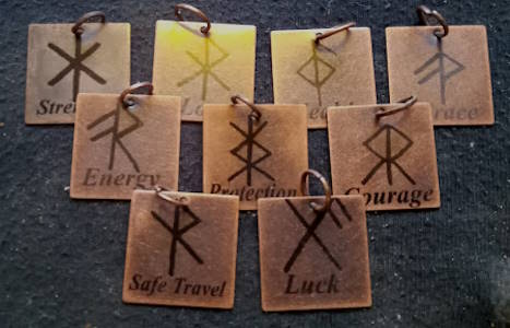 Bind Runes (antiqued red copper)