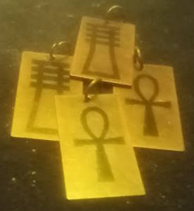 Egyptian Symbols (Antiqued red copper tone)