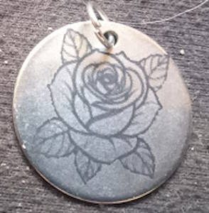 Roses (25mm / 1 inch silvertone)