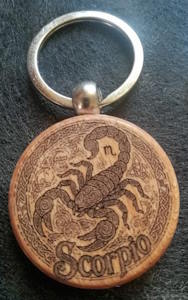 Zodiac Keychain (round wood)